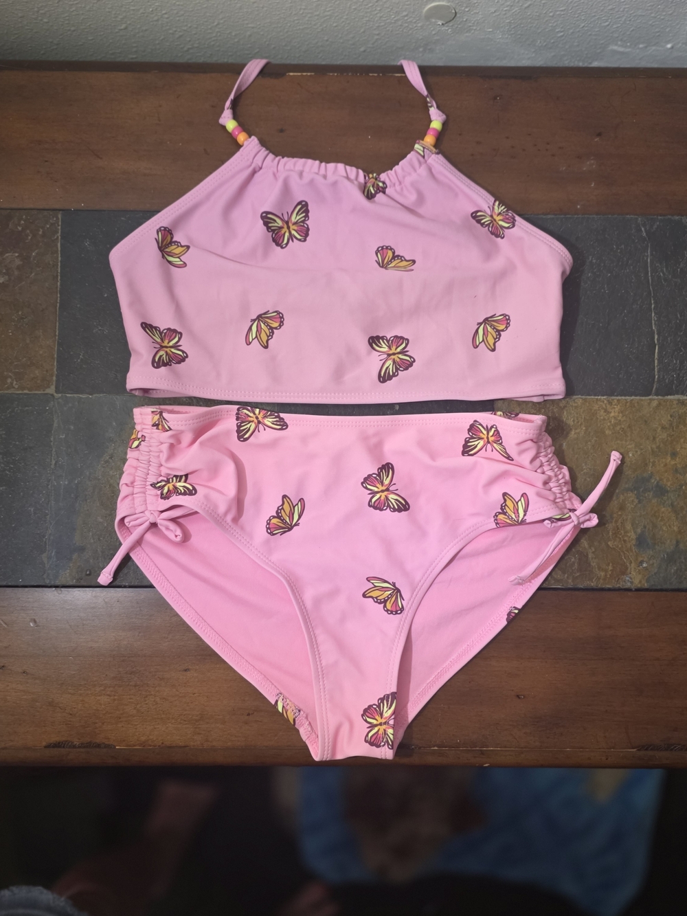 Old Navy Pink Butterfly Tankini Set